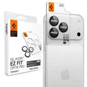 Spigen Glass tR EZ Fit Optik Pro 2 Pack tmavě šedé / Ochranné sklo fotoaparátu / Apple iPhone 18 Pro Max/18 Pro / 2 ks (AGL12043)