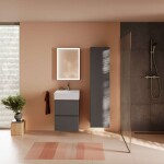 HANSGROHE - Xilesa E Vysoká skříňka, 40x165x35 cm, 1 dvířka, panty vpravo, matná šedá 54288760