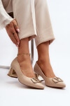 Elegantní lodičky s ozdobou Laura Messi 2740 Beige 36