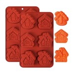 Dortisimo Silikonová forma na pečení/na mražené dezerty Vánoční domečky (na 6 ks)