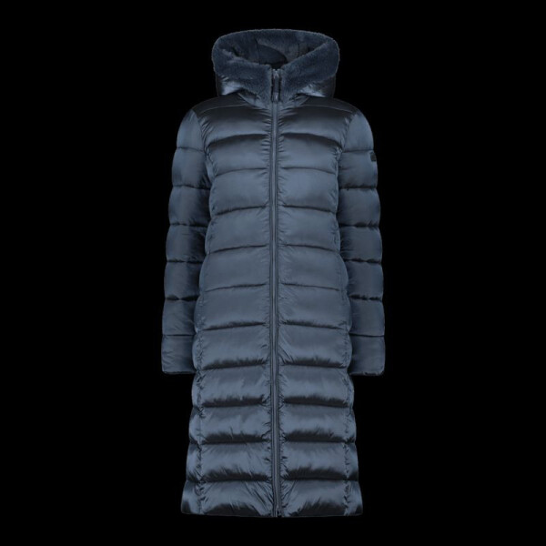 Dámská zimní bunda s kapucí CMP zateplený kabát dlouhý tmavě modrý (34K0046F/L635) 38