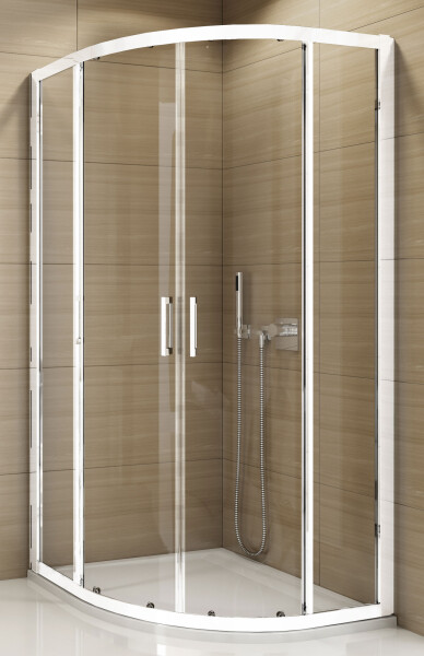 SanSwiss TOPR550900407 Sprchový kout čtvrtkruhový 90×90 cm, bílá/sklo