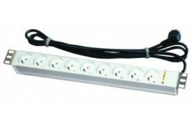 Napájecí panel / 9x UTE / 1U / RAL7035 / 3m kabel (DP-RP-09-UTE)