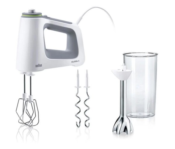 Braun MultiMix 5 HM5107WH ruční šlehač a tyčový mixér, bílá, příkon 750 W, 9 rychlostí, technologie SmartMix