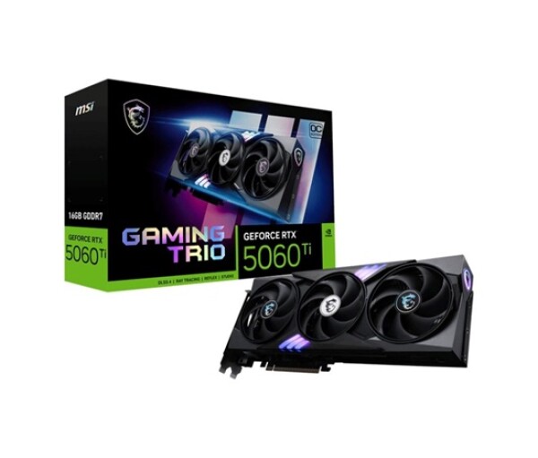MSI VGA NVIDIA GeForce RTX 5060 Ti 16G GAMING TRIO OC, RTX 5060 Ti, 16GB GDDR7, 3xDP, 1xHDMI EDF_2648684