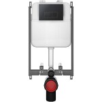 CERANO - Kompletní WC set Basic/Forte - černá matná - WC tlačítko Modulo/Černá - pro zazdění - 51x36 CER-8050BD86411