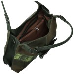 Módní dámská koženková kabelka na rameno Nives, tmavě zelená