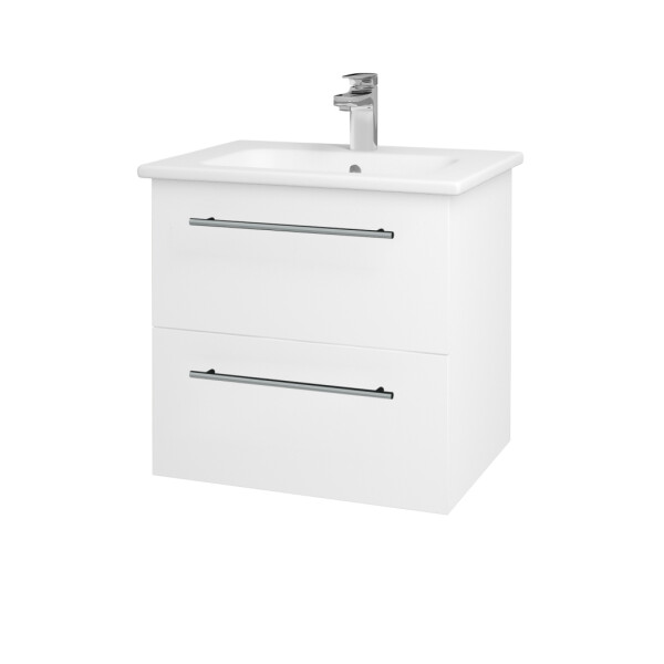 Dřevojas - Koupelnová skříňka GIO SZZ2 60 - N01 Bílá lesk / Úchytka T02 / M01 Bílá mat 202040B
