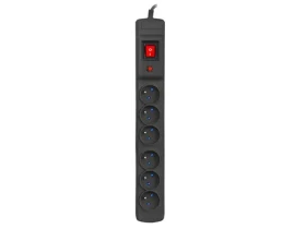 Armac Multi M6 černá / Přepěťová ochrana / 6 zásuvek / 5 m kabel / 2500 W (M6/50/CZ)