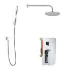 Kielle - Vega Sprchový set s baterií pod omítku, pro 2 spotřebiče, s příslušenstvím EcoSpare a tělesem, chrom 20618SP100