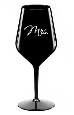 MRS. černá nerozbitná sklenice na víno 470 ml