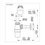 HOPA - Pisoárový sifon STY-535-32 OLPSTY53532