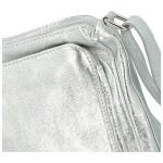 Stylová dámská kožená crossbody Robertina, stříbrná