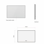 Erga Megan, LED zrcadlo 120x80cm v černém rámu, 3105 lm, 3 barvy světla, zadní osvětlení, ERG-V01-MEGAN-1280-BK