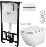 ALCADRAIN Sádromodul - předstěnový instalační systém s bílým/ chrom tlačítkem M1720-1 + WC CERSANIT CLEANON CASPIA + SEDÁTKO AM101/1120 M1720-1 CP1