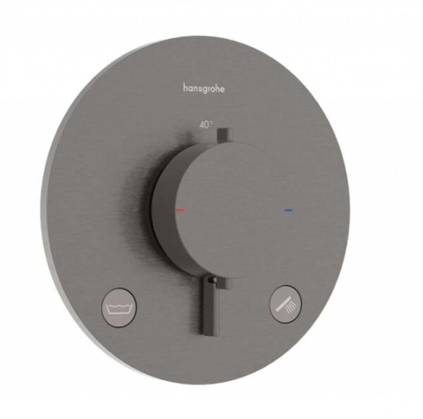 HANSGROHE - Ecostat Comfort S Termostatická baterie pod omítku, pro 2 spotřebiče, kartáčovaný černý chrom 33718340