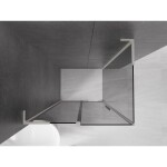 MEXEN/S - Velar L sprchový kout, posuvné dveře 110 x 75, grafit, nikl kartáčovaný 871-110-075-43-97