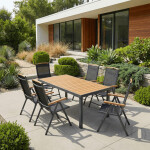 Zahradní stůl 190x90cm, hliník, šedá, AZT-W1408 GREY