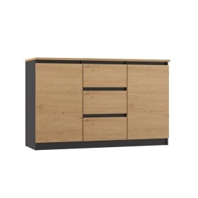 FRONTI Komoda 2D3S 120 Antracit + dub artisan deska