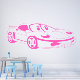 Samolepka Dětské autíčko Porsche Barva: růžová, Velikost: 60 x 27 cm