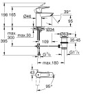 GROHE - QuickFix Start Umyvadlová baterie s výpustí, studený start, chrom 31137002