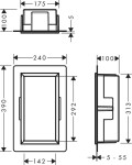 HANSGROHE - XtraStoris Original Výklenek do stěny s rámem, 30x15x10 cm, matná černá 56057670