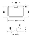 DURAVIT - Karree Držák ručníku, chrom 0099611000