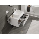 MEXEN/S - Rivel koupelnová skříňka pod umyvadlo 80, 2 zásuvky, reliéf , bílá mat 91A20-08047-2-BFF01