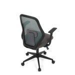 Židle kancelářská, látka zelená, houpací mechanismus, kolečka pro tvrdé povrchy