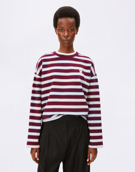 Armedangels Iconic Å Frankaa Bold Sweatshirt 3756 undyed-velvet red-soft blue XS