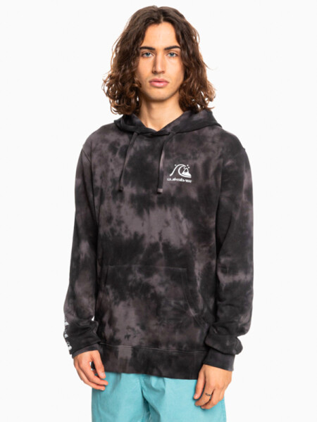 Quiksilver CLOUDY BLACK CLOUDY TIE DYE pánská mikina přes hlavu - S