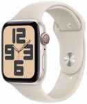 Apple Watch SE (2023) GPS+Cellular 44mm Hvězdně bílé hliníkové tělo - Hvězdně bílý sportovní řemínek S/M / 140-190mm (MRGU3)