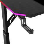 Pevný herní stůl 120x60cm, RGB LED, výběr výšky, melamin, carbon, LT-H1212 BK