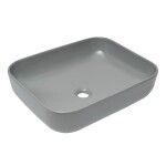 Umyvadlo na desku SAT Infinitio 50x39 cm šedá mat bez přepadu SATINF5039LGRM SATINF5039LGRM