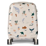 LIEWOOD Dětský cestovní kabinový kufr Norelle Sea Creature 30 l, béžová barva, plast
