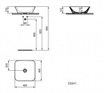 IDEAL STANDARD - Connect Air Umyvadlo na desku 40x40x13 cm, s Ideal Plus, bílá E0347MA