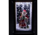 Mamido Vánoční dekorace lucerna bílá lampa Santa Claus koledy a světla