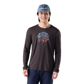Pánské merino triko dlouhý rukáv SMARTWOOL Men's First Chair Pursuit Active Long Sl, Mink Heather velikost: M