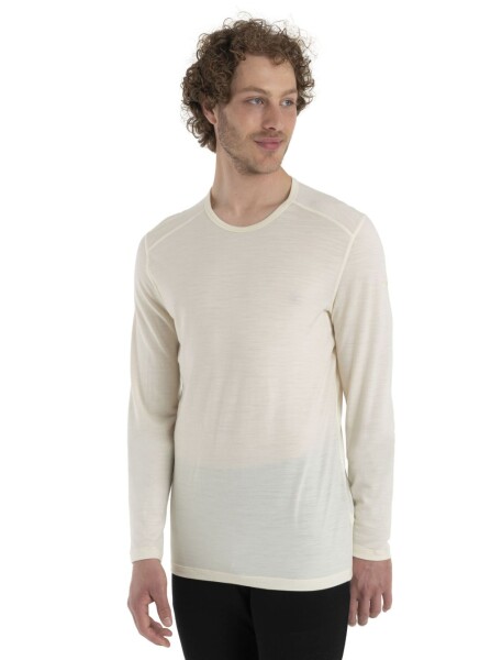 Pánské merino tričko s dlouhým rukávem ICEBREAKER Mens 200 Oasis LS Crewe, Undyed velikost: XL