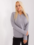 Šedý dámský svetr plus size s viskózou XL / XXL