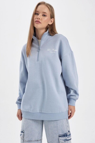 DEFACTO Coool Oversize Fit Half Zip Thick Sweatshirt