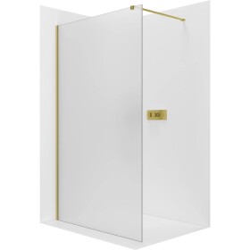 CERANO Sprchová zástěna Walk-in Onyx Cube L/P - 8 mm - hranatá vzpěra - zlatá, mléčné sklo - 150x200 cm