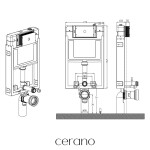 CERANO - Kompletní WC set Profi/Felci - bílá lesklá - WC tlačítko Line/Tmavě šedá - pro zazdění - 52,5x36 CER-8050BD84326