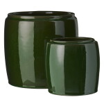 Ib Laursen Keramický obal na květináč Saigon Moss Green Small Větší, zelená barva, šedá barva, keramika