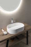 SAPHO - THIN umyvadlo na desku, Rockstone, 55x35cm, bílá mat WN205
