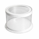 Cake Star Cake Star 4Cake Plastový kulatý box s průhledným víkem na dorty bílý (22,5 x 23 cm)