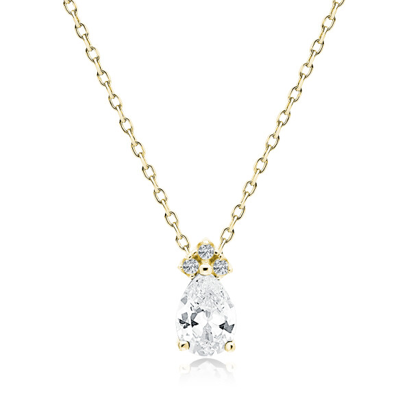 LUNICA Stříbrný náhrdelník ZLATÁ KAPKA 0699