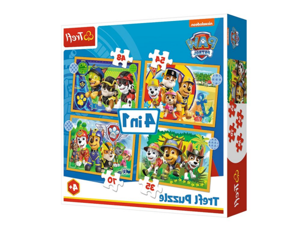 Mamido Puzzle 4v1 Prázdninová Tlapková Patrola Trefl 34395