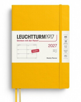 Týdenní plánovač Sunflower, Medium A5 2027, Softcover, anglicky