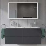 DURAVIT - ME by Starck Dvojumyvadlo nábytkové 130x49 cm, s přepadem, 2 otvory pro baterie, WonderGliss, bílá 23361300001